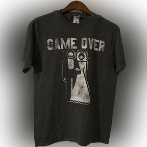 Men’s Graphic Tee, Size Large, “Game Over”, Dark Gray